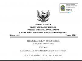 PERATURAN BUPATI GUNUNGKIDUL TENTANG KETERBUKAAN INFORMASI PUBLIK KALURAHAN
